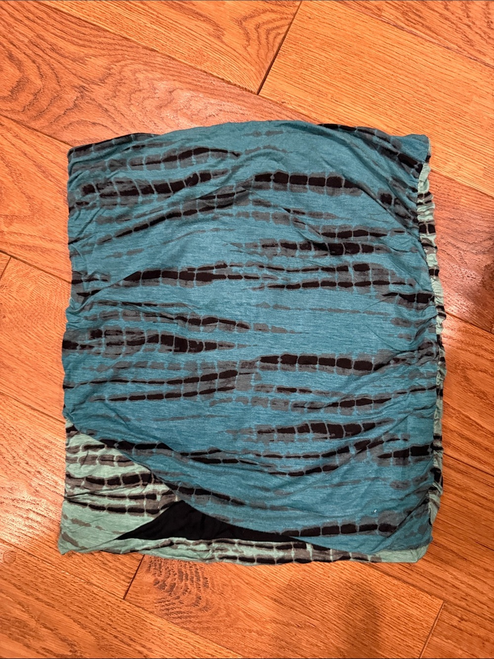 Free People Teal & Black Sheer Ruched skirt sz M